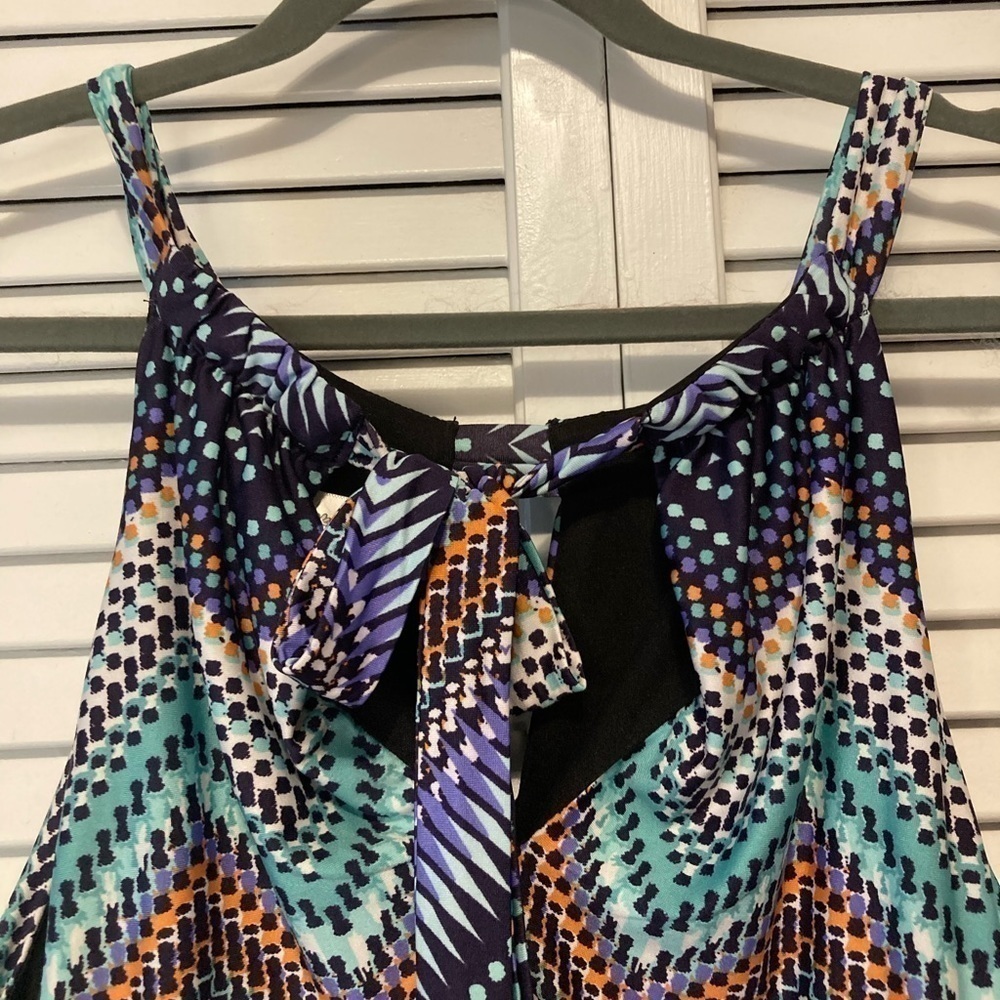 Emma & Michele Blue And Orange Sleeveless Maxi Dress Size Large - Picture 4 of 7